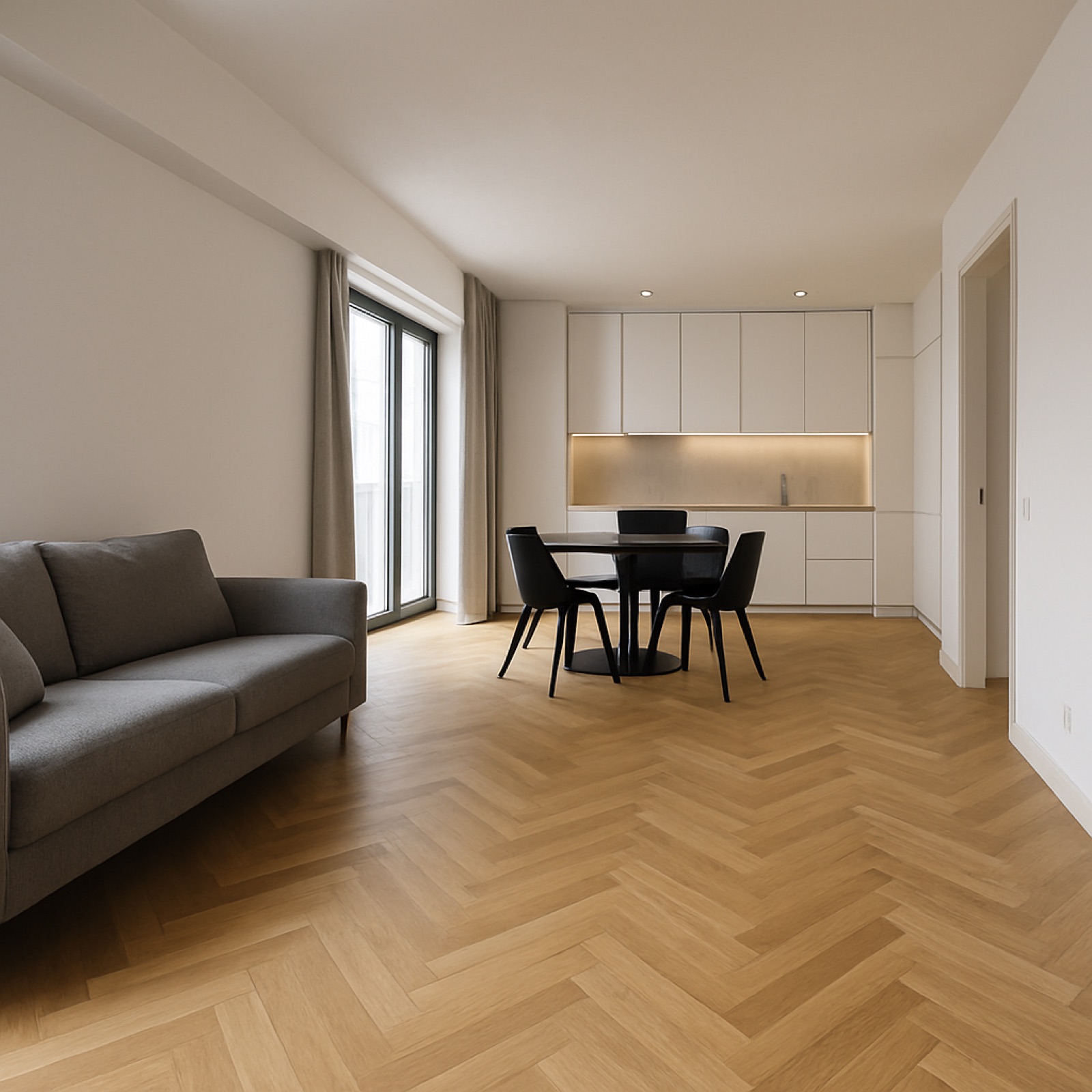 Close-up of a natural wood floor surface
