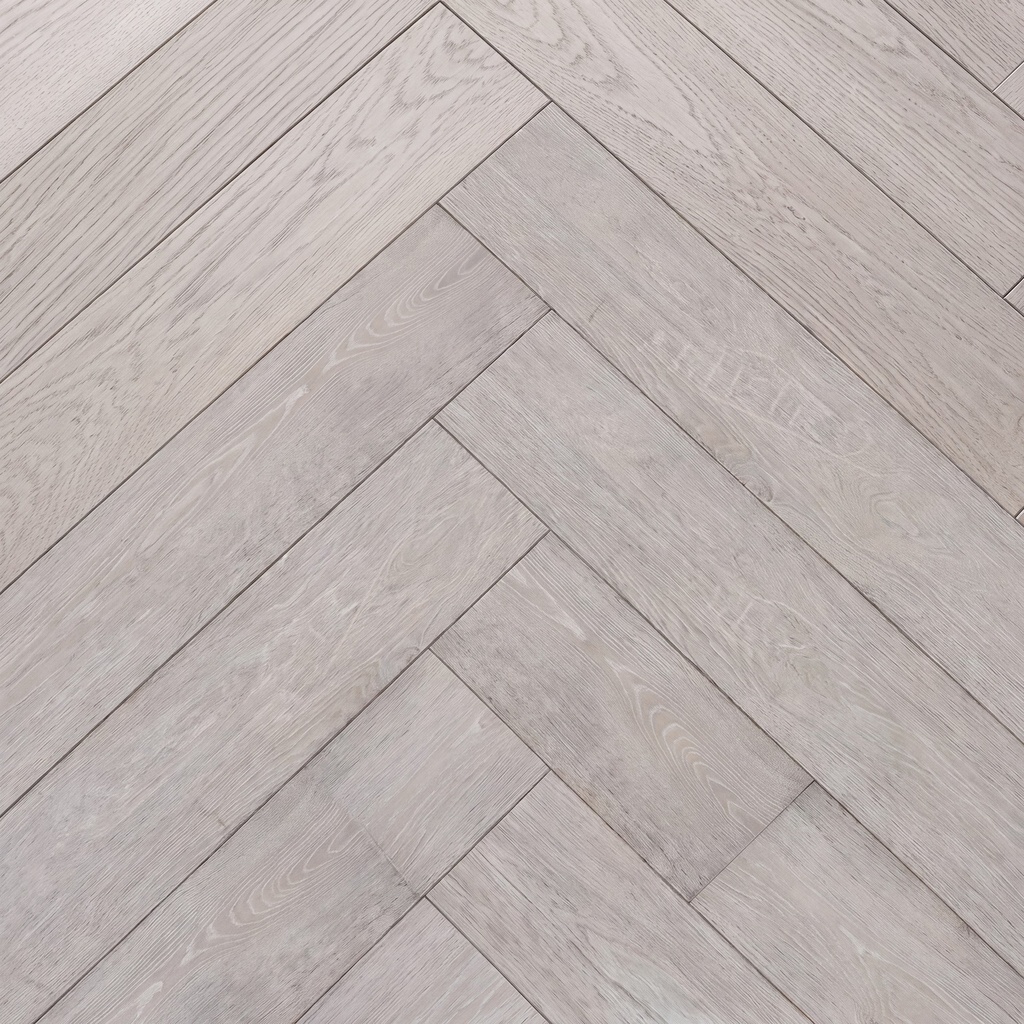 Engineered Oak Herringbone — Alabaster