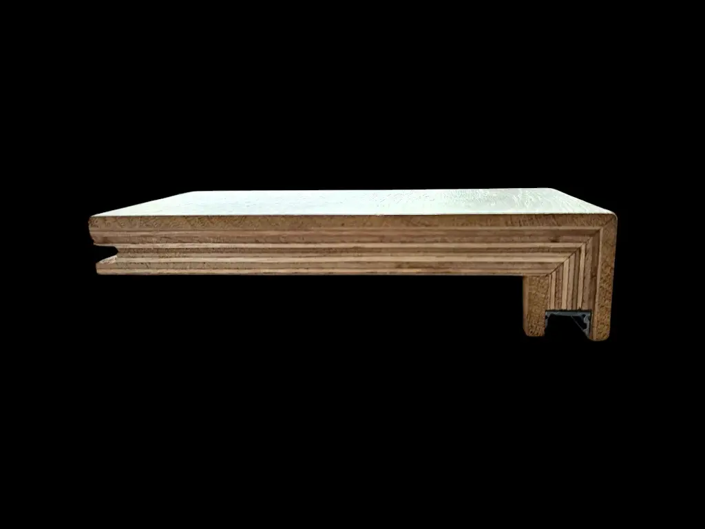 Wood stair tread with LED lighting