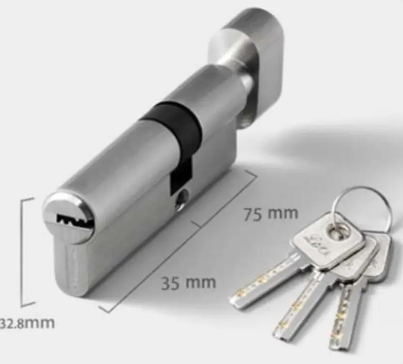 Cylinder lock 35 mm with key + thumb turn 75 mm